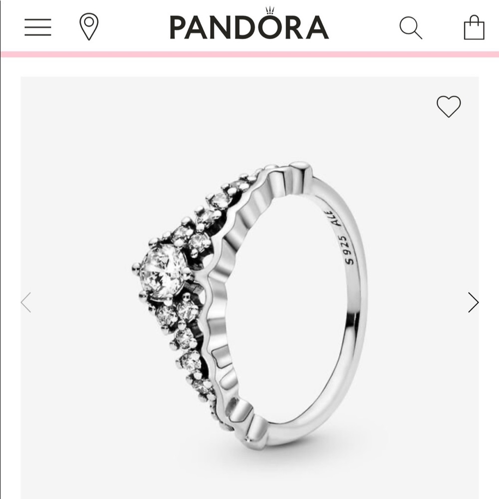 Pandora Fairy Tale Tiara Wishbone Ring Size 7.5